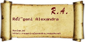 Régeni Alexandra névjegykártya