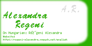 alexandra regeni business card